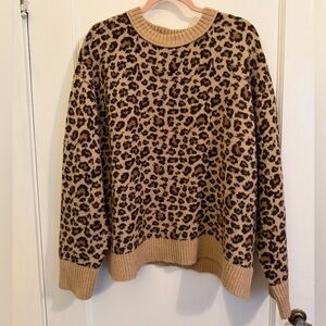 Leopard Print Sweater - Brown